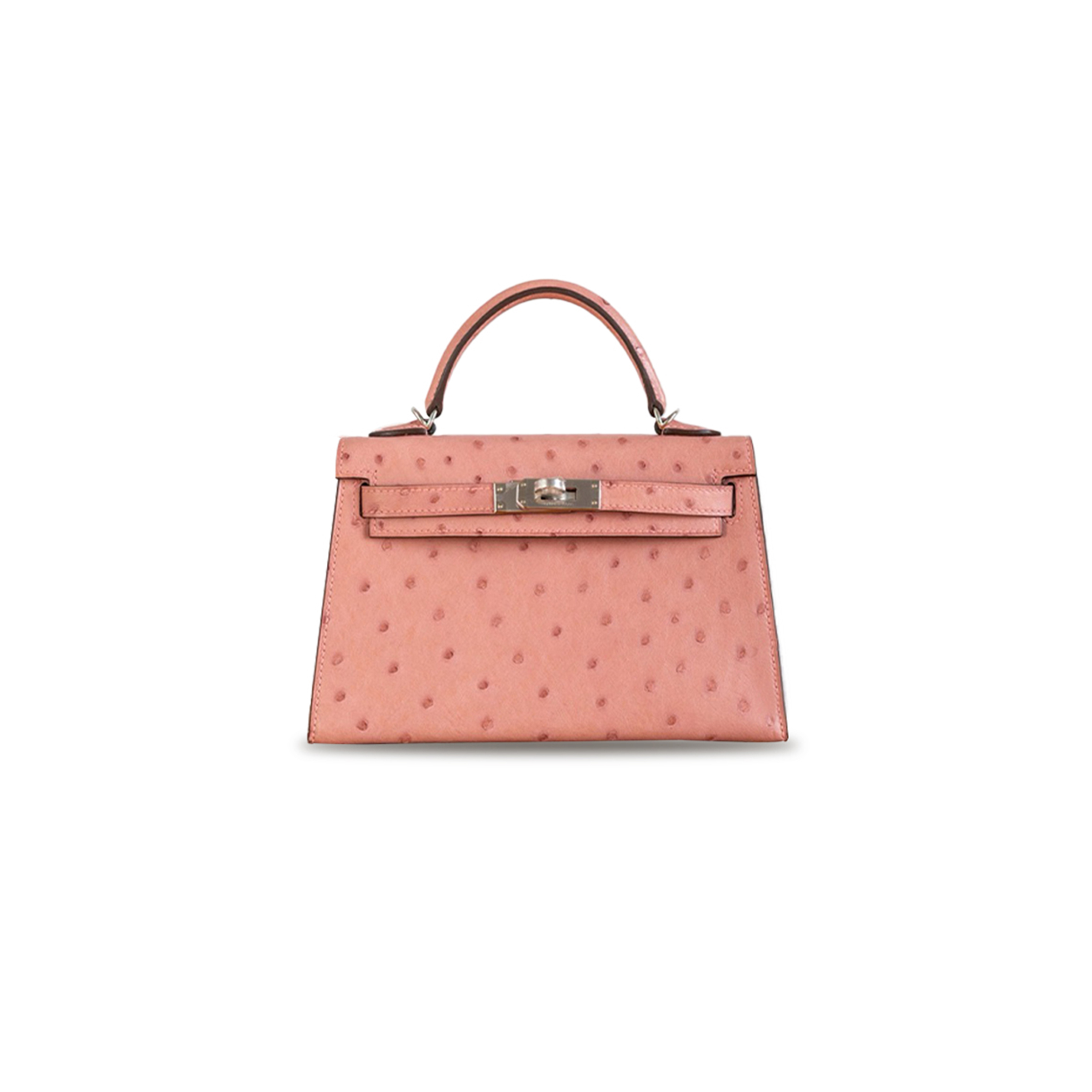 HERMÈS MASTER MINI KELLY II OSTRICH SKIN BUBBLE POWDER (19*12*5.5cm)